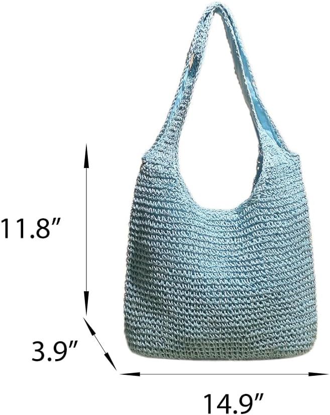 CoCoMangos Straw Hobo Bags for Women Vintage Handbag Tote Bag Boho Crochet Beach Bag Trendy Handwoven Shoulder Bags Purse