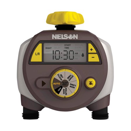 Nelson 56612 Sprinkler w/ Double-Outlet LCD Timer