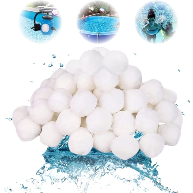 Bolas filtrantes para piscina de 1,5 libras, medios filtrantes para filtros de arena para piscinas (equivale a 50 libras de arena filtrante para piscinas), blanco