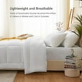 thumbnail image 3 of 7-Piece Queen Dusty Blue Grayish Blue Stitch Quilted Comforter Set, All Season Bed in a Bag with Sheets & Pillowcases, 3 of 10