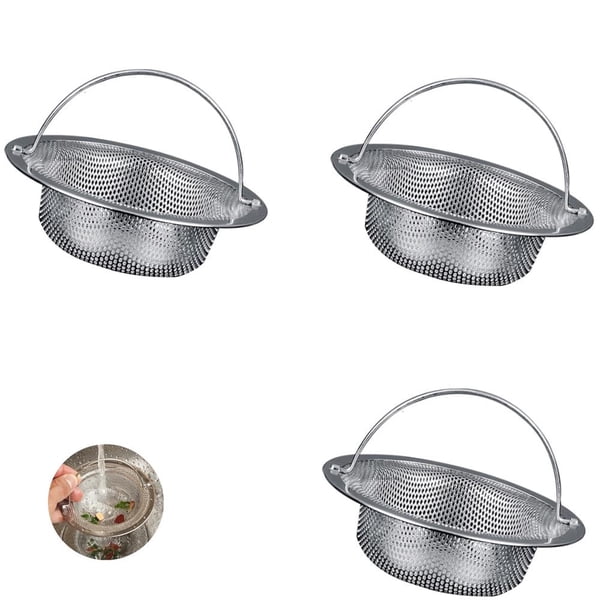 Filtros De Desagüe Acero Inoxidable – 3 Piezas Para Fregadero Y Ducha – Atrapa Pelos Y Residuos
