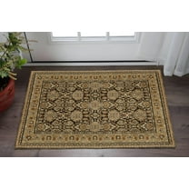 3' X 5' Brown And Gold Oriental Area Rug