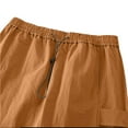 thumbnail image 4 of Pantalones cargo de color liso y pierna ancha para hombre: cintura elástica y corte holgado, mezcla de nailon y spandex, pantalones versátiles para uso informal/al aire libre, 4 of 6