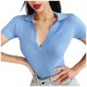 thumbnail image 3 of TaTaai Women's Knit Camisole, Stretchy Soft, Slim Fit, V-Neck Short Sleeve, Cropped Layering Top, Summer Multi-Color Gift, 3 of 5