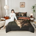 thumbnail image 4 of Homewish Wildlife Wolf Adult Queen Comforter Set, 3D Jungle Animal Bedding Sets, Western Countryside Reversible Bedding Comforter Set, Microfiber Bedroom Decor, 3 Pieces, 4 of 8
