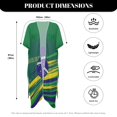 thumbnail image 6 of HELLHERO Polyester Bathing Suit Cover Up for Resort Breathable Free Size Long Kimono Swimsuit Cover Up Brazil Flag Design, 6 of 6