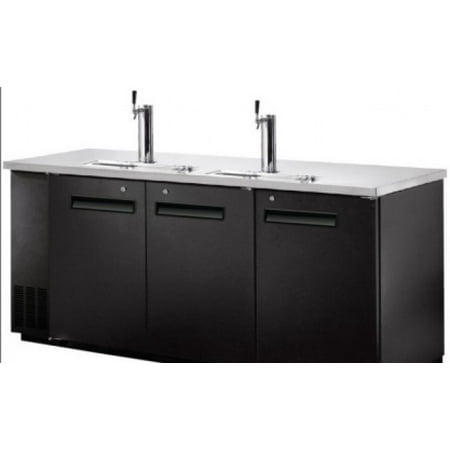

72 ins Depth Kegerator Beer dispenser 4 tap Commercial Refrigerator Brew Fridge cooler Stainless steel 2 Tower