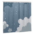 thumbnail image 2 of YFYANG Waterproof Bathroom Shower Curtain, Abstract Cloud Doodle Shower Curtain Set with Hooks, Home Bathroom Tub Decor - 72 "x72", Plastic Hooks, 2 of 6