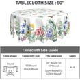 thumbnail image 4 of Spring Summer Floral Tablecloth Round 60 Inch Watercolor Butterfly Flower Table Cloth Washable Farmhouse Table Covers Kitchen Holiday Picnic Party Dinner Room Picnic Outdoor Decor, White-02, 4 of 6