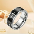 thumbnail image 7 of [Durable Cross Ring] Durable 316L Stainless Steel Men's Classic Cross Ring | Elegant Minimalist Design for Daily Wear or Gift, Everyday Accessory,Black7, 7 of 7