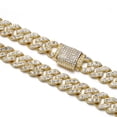 thumbnail image 3 of FEEL STYLE Male Gold Plated Round Zircon Cuban Chain Bracelet for Men Women 11MM 7", 3 of 5