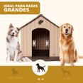thumbnail image 3 of Casa Para Perro Grandes MascoAmigo con Puerta Térmica 98x94x98 cm Café, 3 of 8