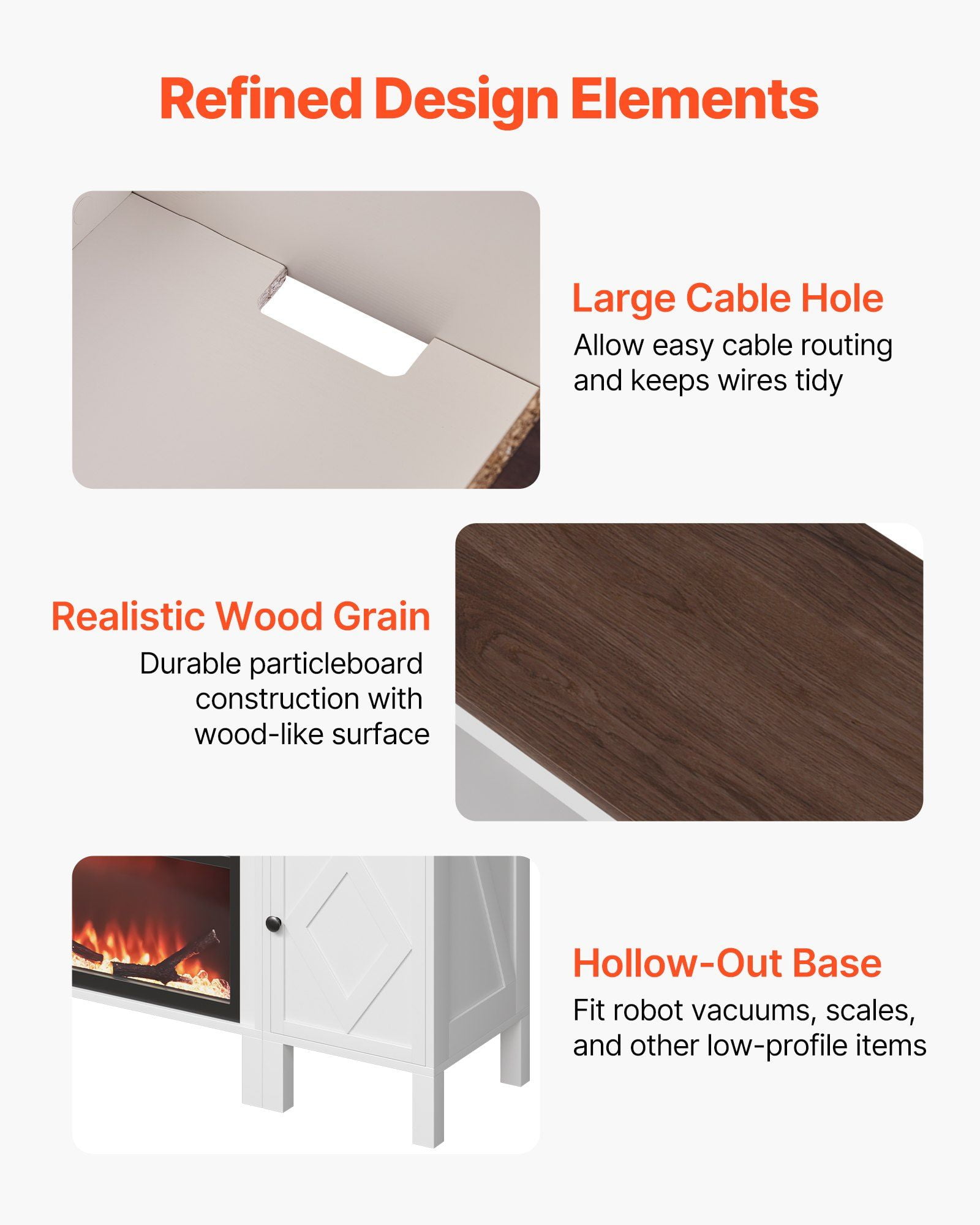 White Farmhouse Entertainment Center with 60" Fireplace & Drawers, TV Stand for TVs up to 100 Inches, Remote Controlled Electric Fireplace TV Cabinet