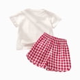 thumbnail image 4 of TOWED22 Little Toddler Girl Pajamas 2 Piece Set Summer Lounge Short Sleeve Fun Graphic T Shirt and Shorts Soft Sleep Casual Comfy Outfits(Red,4-5 Y), 4 of 4