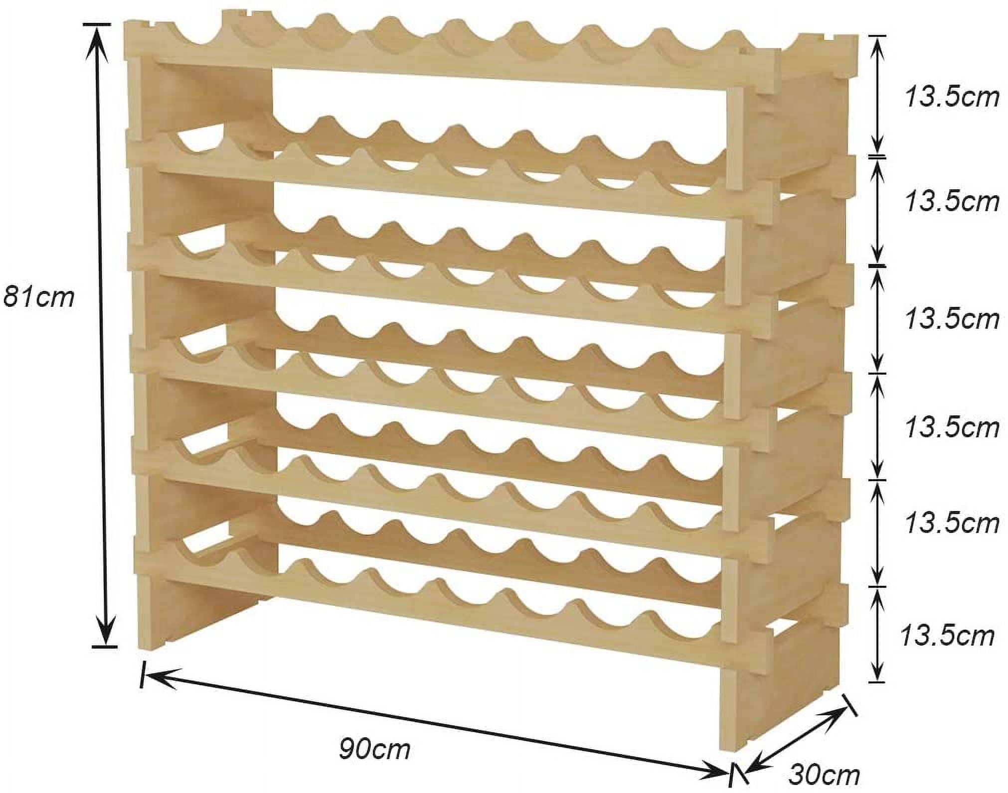 SOGES Home Pub Solid Wood Wine Rack Freestanding Storage Display