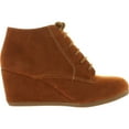 thumbnail image 2 of Bella Marie Brenda-11 Women's high top lace up rounded toe platform wedge suede booties, 2 of 4