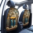 thumbnail image 3 of Fuzoiu Rustic Daisy Mason Jars Print 2 Pack Kick Mat Back Seat Protector With 3 Storage Pockets, Universal Car Seat Back Organizer For Kids Pets, Waterproof Backseat Protector For Most Car, 3 of 8