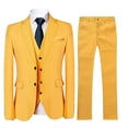 thumbnail image 2 of Allthemen Traje de 3 piezas para hombre, chaqueta, pantalones y chaleco ajustados de color sólido para boda de negocios, 2 of 2