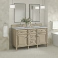 thumbnail image 5 of James Martin Vanities 60" Double Vanity, Whitewashed Oak w/ 3 CM Eternal Serena Quartz Top, 5 of 7