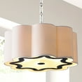 thumbnail image 4 of JONATHAN Y Coquille 4-Light 20" Adjustable Scalloped Shade Metal LED Pendant, Chrome/White, 4 of 8