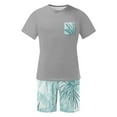 thumbnail image 5 of GERsome Men's Pajamas Sets Short Sleeve Crewneck Tops and Shorts Lounge Sets 2 Piece Summer Sleepwear M-3XL, 5 of 7