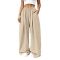 thumbnail image 5 of Yutgune Oversized Baggy Sweatpants for Women Pleated Drawstring Women's Wide Leg Sweatpants Floor Length, 5 of 9
