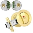 Flush Pocket Door Lock With Color Indicators Gold Contemporary Privacy
