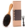 thumbnail image 1 of Paddle Hair Brush Creative Detangler Brush Paddle Comb with Brush Cleaner, 1 of 10