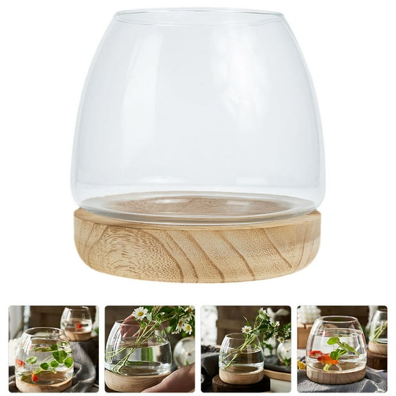 Niceauty Water Terrarium Glass Hydroponic Planter Transparent 1 Set