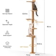 thumbnail image 3 of Tall Cat Tree, 5 Tier Floor to Ceiling Cats Tower, Wall-Mounted Kitten Scratching Post, Wild Simulation Kittens Wall Shelves, Suitable for Climb, Scratch, Lookout and Play, 3 of 9