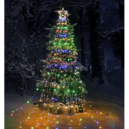 350 LED Guirlande Lumineuse Sapin de Noel Avec Etoile 3.5m Rideau