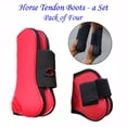 thumbnail image 3 of S SERENABLE 4 Pcs/ensemble Bottes de Tendon de Cheval Protection avant et Arrière Rouge, 3 of 9