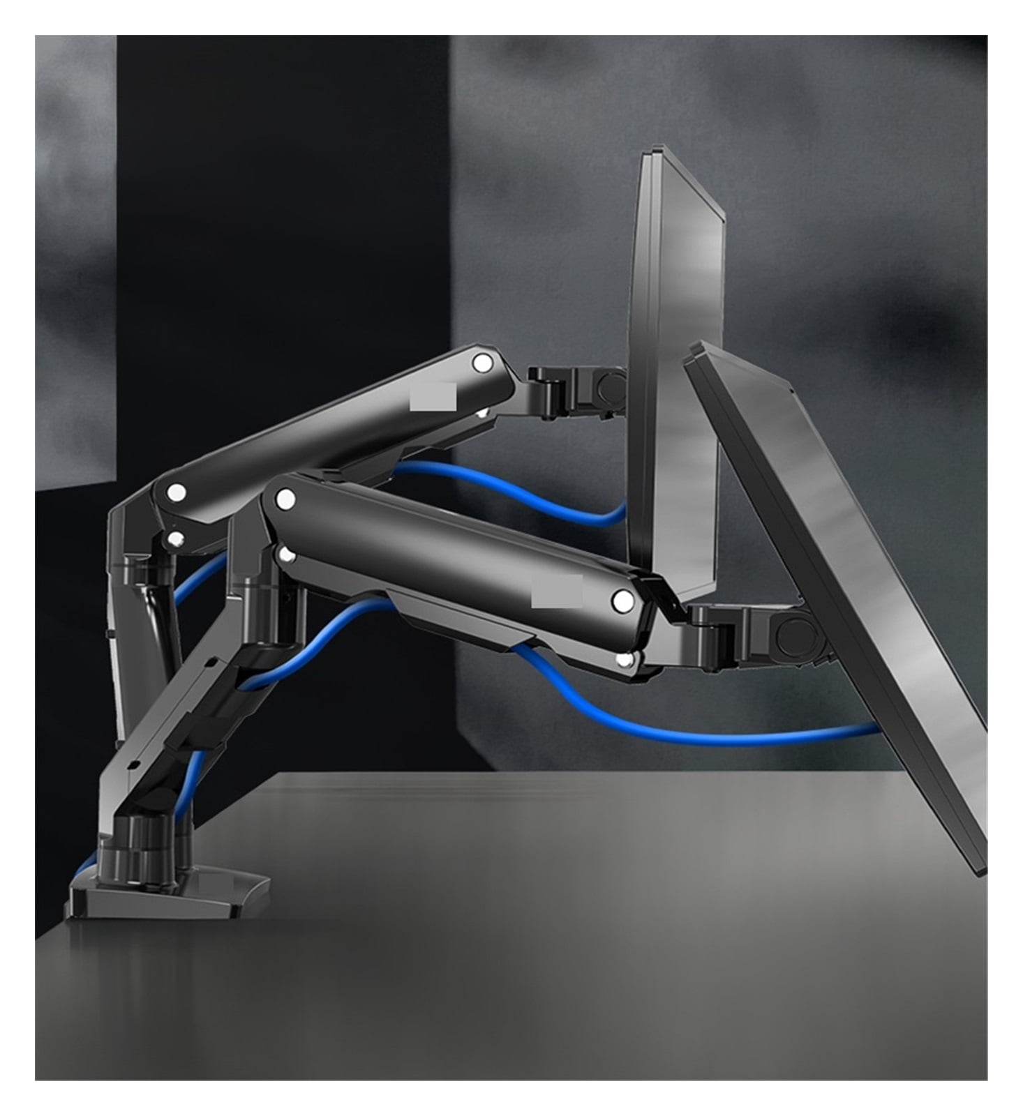 Mechanical Spring Arm 27-34 Inch Dual Arc Screen Desktop Monitor Holder 5-16kgs Ultra Wide Monitor Mount With USB Port ,Flexible and Strong Support