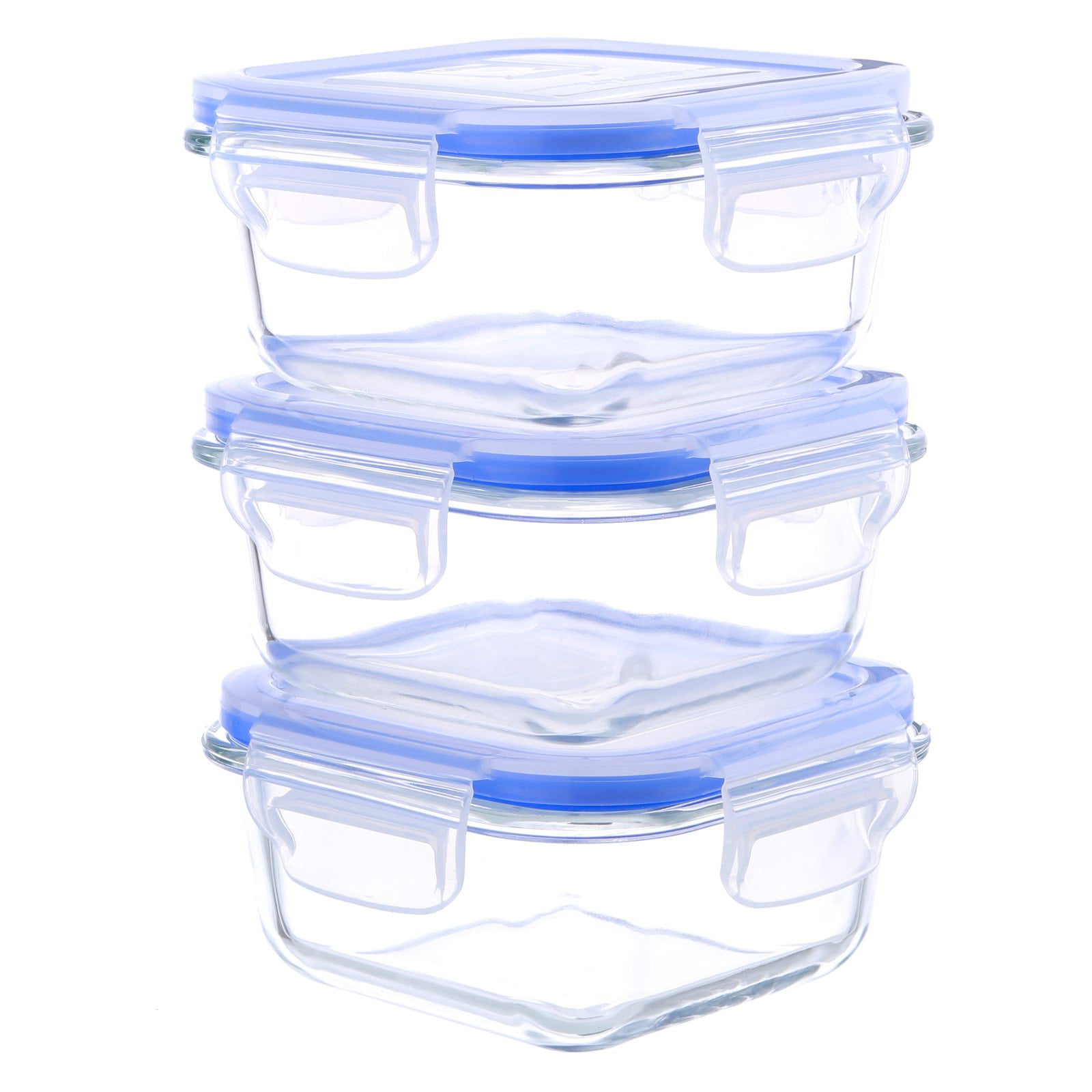 GoGreen Glassworks 6Piece Square Oven Safe Glass Food Storage