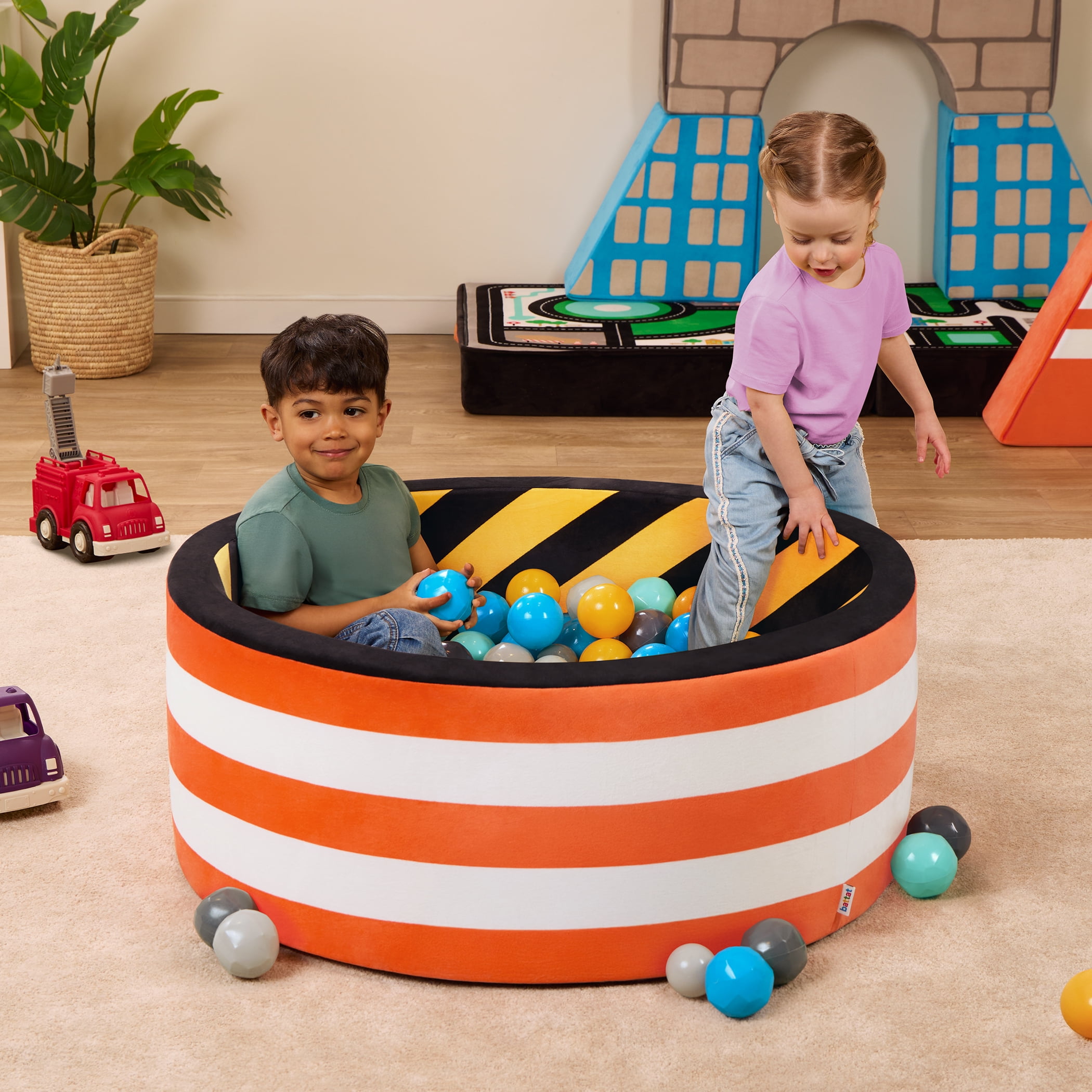 Battat Hop in Ball Pit Build City Foam Ball Pit with 65+ Balls and