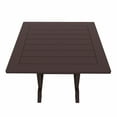 thumbnail image 4 of WestinTrends Dylan Adirondack Patio Dining Set for 4, All Weather Poly Lumber Outdoor Table and Chairs Set of 4, 43" Trestle Square Dining Table and Seashell Adirondack Dining Chair, Dark Brown, 4 of 8