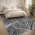thumbnail image 3 of ODIKA Striped Print Bold Inspired Motif Centered Diagonal Abstract Zebra Flowing Non-Slip Chair-Friendly for Dining Room, Large Office, Lounge, 3 of 7