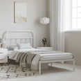thumbnail image 1 of vidaXL Metal Bed Frame with Headboard White 100x190 cm, 1 of 5