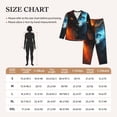 thumbnail image 3 of KLL Red And Blue Fire Cat Print Women's Long Sleeve Pajamas with Pants Sleepwear Loungewear 2 Set-XX-Large, 3 of 7
