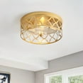thumbnail image 2 of Aiwen Modern 2-Light Gold Farmhouse Round Flush Mount Ceiling Light Fixture for Bedroom, 2 of 10