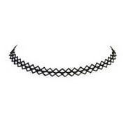 Zad Jewelry Zig Zag Crochet Choker Necklace, Black