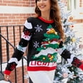 thumbnail image 6 of Women's Christmas Sweater Reindeer Xmas Snowflake Christmas Tree Patterns Knitted Sweater Long Sleeve Elk Letter Printed Pullover, 6 of 6