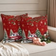 thumbnail image 2 of Red Christmas Outdoor Pillow Covers 24"x24" Set of 2,Waterproof Throw Pillow Covers for Patio Furniture,Snowman Truck Xmas Tree Ball Snowflake Winter Decorative Cushion Pillowcases for Garden Sofa, 2 of 9