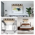 thumbnail image 5 of 34" LED Vanity Light - Black 5-Light Bathroom Wall Sconce, Dimmable Modern Wall Fixture, Iron & Acrylic, Mirror Lighting for Dressing Room, 5 of 6
