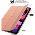 thumbnail image 4 of Nuevo iPad Air de 4.ª generación, [compatible con Apple Pencil Pair y carga] Funda magnética resistente con tres pliegues y función de reposo/activación automática - Oro rosa oso de fresa Electrónica, 4 of 5