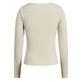 thumbnail image 3 of Gvmfive Women's Solid Side Drawstring Long Sleeve T-shirt Round Neck Casual Tops, 3 of 5