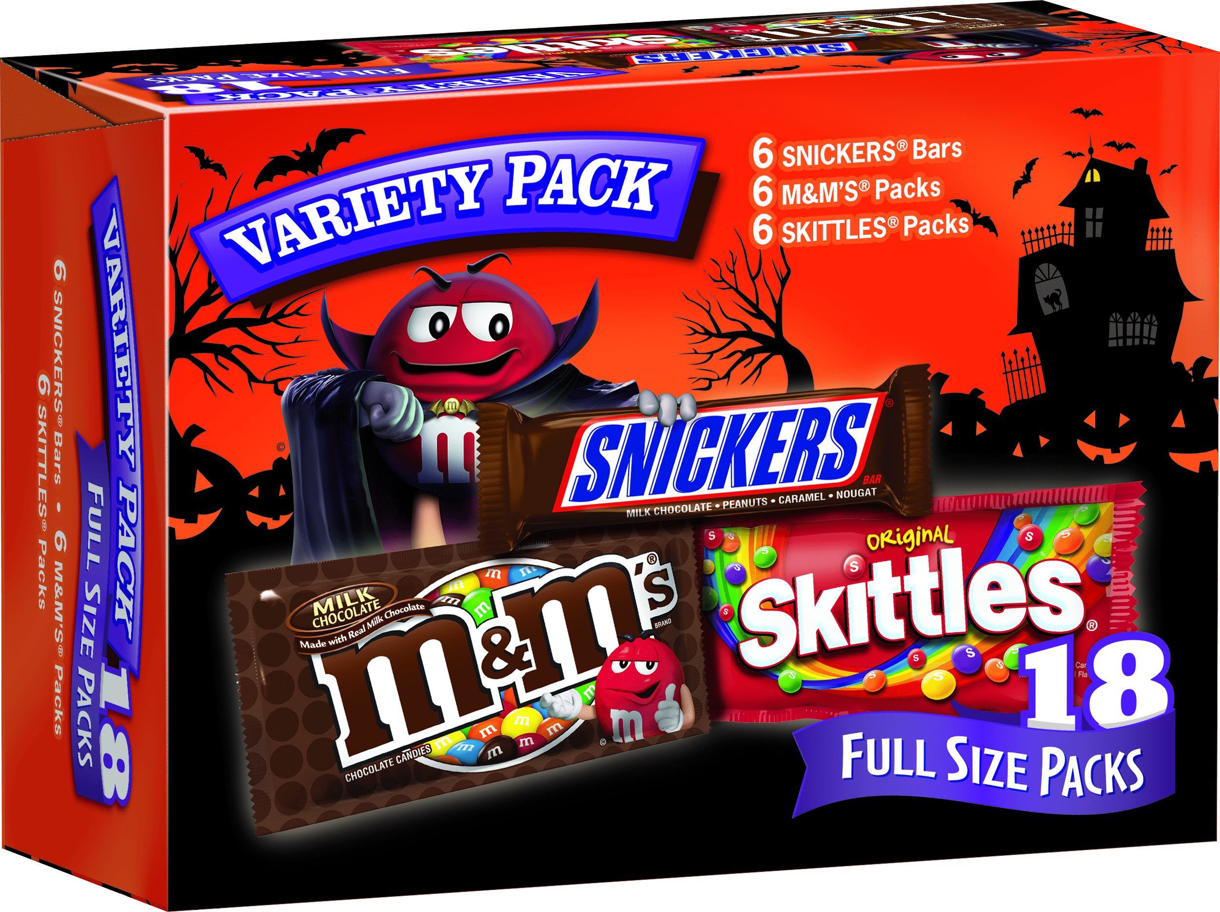 Mars M&amp;M�s, Snickers, Skittles Halloween Full Size Variety Candy Pack