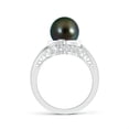 thumbnail image 2 of Angara Tahitian Cultured Pearl Solitaire Ring with Diamond in 925 Sterling Silver for Women | June Birthstone Jewelry for Her, 2 of 7