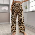 thumbnail image 2 of Leopard Print Pattern Pajama Pants Breathable with Pockets Pajamas For Lady Vintage Sleeping Pants Bedroom Homewear, 2 of 6