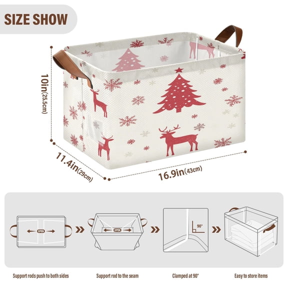 BZSMCE Collapsible Fabric Cube Storage Bins Fashion Design Flake Design Pattern Storage Box